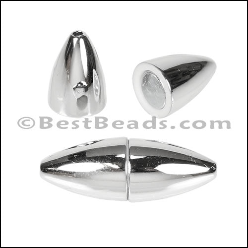 1mm round ACRYLIC magnet CHROME - 10 clasps