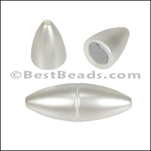 1mm round ACRYLIC magnet PEARL - 10 clasps