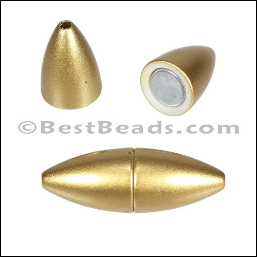 1mm round ACRYLIC magnet MATTE GOLD - 10 clasps