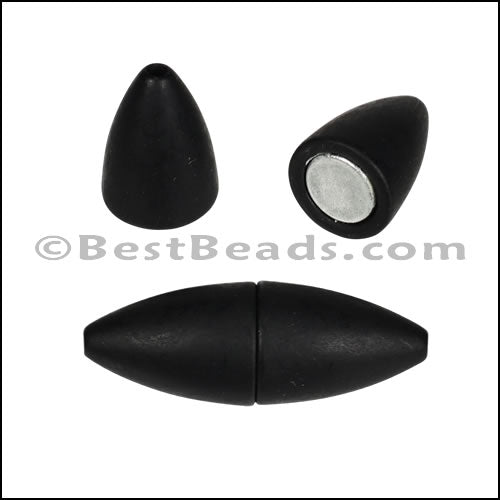 1mm round ACRYLIC magnet MATTE BLACK - 10 clasps