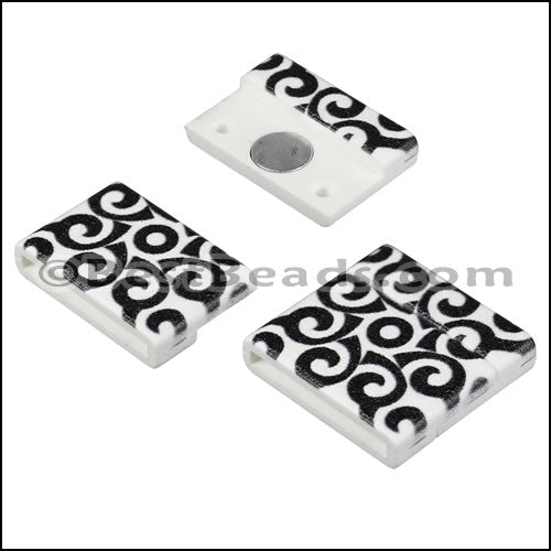 20mm flat ACRYLIC PATTERN magnet STYLE 1 - 10 clasps
