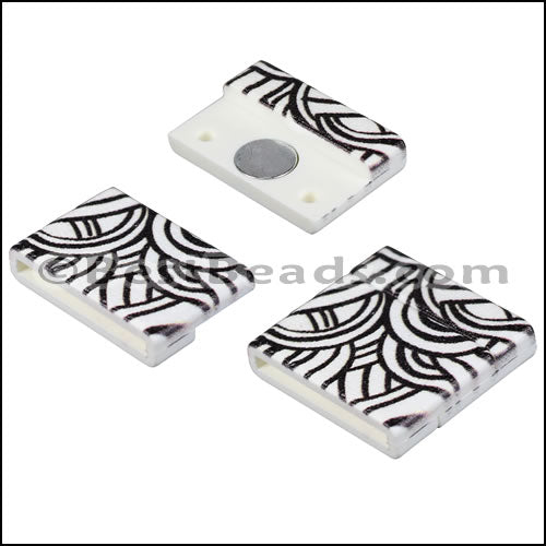 20mm flat ACRYLIC PATTERN magnet STYLE 4 - 10 clasps