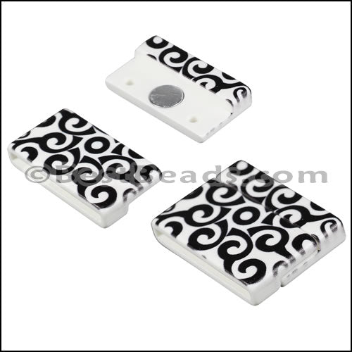 25mm flat ACRYLIC PATTERN magnet STYLE 1 - 10 clasps