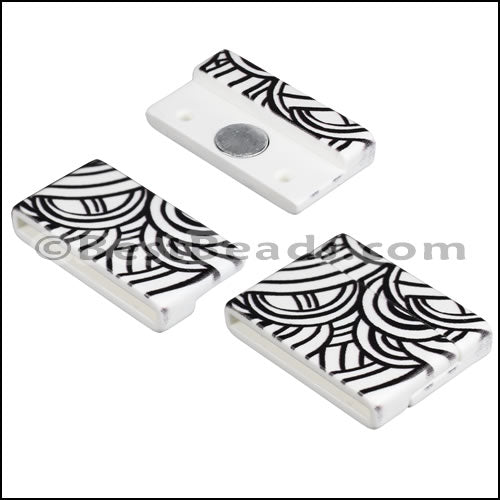 25mm flat ACRYLIC PATTERN magnet STYLE 4 - 10 clasps