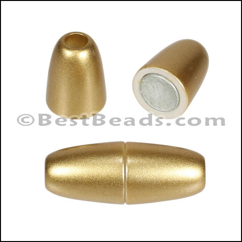 4mm round ACRYLIC magnet MATTE GOLD - 10 clasps