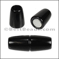 6mm round ACRYLIC magnet SHINY BLACK - 10 clasps