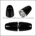 6mm round ACRYLIC magnet S.L. SHINY BLACK - 10 clasps