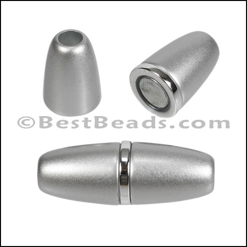 6mm round ACRYLIC magnet S.L. MATTE SILVER - 10 clasps