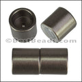 10mm round ACRYLIC magnet CYL MATTE GUNMETAL - 10 clasps