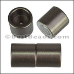 10mm round ACRYLIC magnet CYL MATTE GUNMETAL - 10 clasps