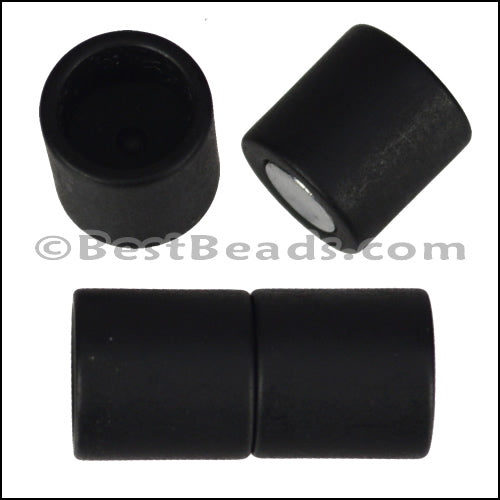 10mm round ACRYLIC magnet CYL MATTE BLACK - 10 clasps