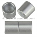 10mm round ACRYLIC magnet CYL MATTE SILVER - 10 clasps