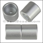 10mm round ACRYLIC magnet CYL MATTE SILVER - 10 clasps