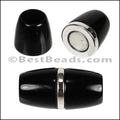 10mm round ACRYLIC magnet S.L. SHINY BLACK - 5 clasps
