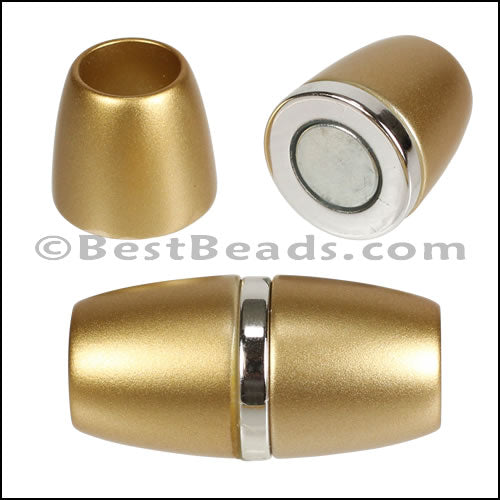 10mm round ACRYLIC magnet S.L. MATTE GOLD - 5 clasps