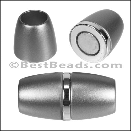 10mm round ACRYLIC magnet S.L. MATTE GUNMETAL - 5 clasps