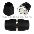 8mm round ACRYLIC magnet S.L. MATTE BLACK - 10 clasps