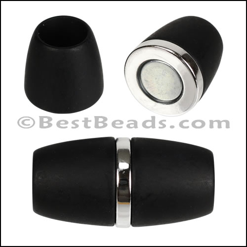8mm round ACRYLIC magnet S.L. MATTE BLACK - 10 clasps
