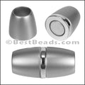 10mm round ACRYLIC magnet S.L. MATTE SILVER - 5 clasps