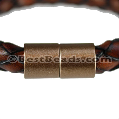 10mm round ACRYLIC magnet CYL MATTE GUNMETAL - 10 clasps