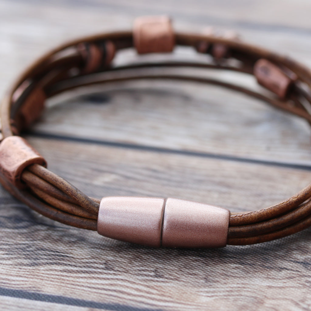 6mm round ACRYLIC magnet COPPER - 10 clasps