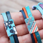 10mm flat ACRYLIC PATTERN magnet STYLE 7 - 10 clasps