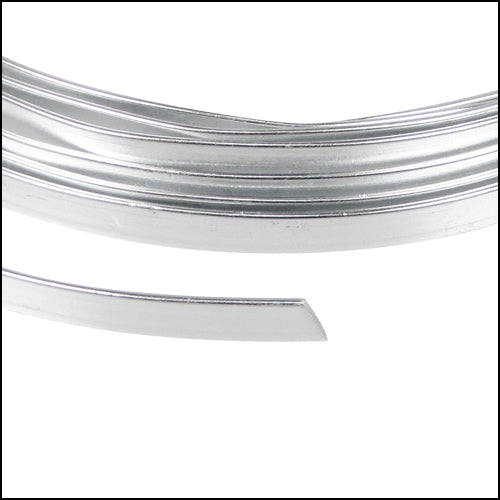 Flat aluminum wire 5mm SILVER - 2m COIL