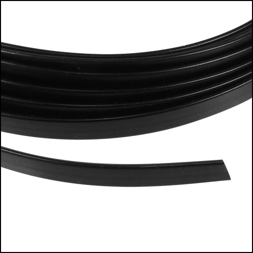Flat aluminum wire 5mm BLACK - 2m COIL