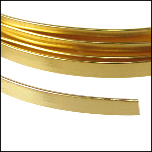 Flat aluminum wire 5mm GOLD - 2m COIL
