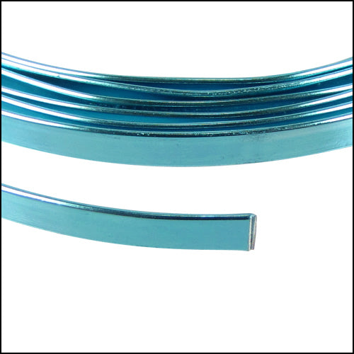 Flat aluminum wire 3mm TURQUOISE - 2m COIL