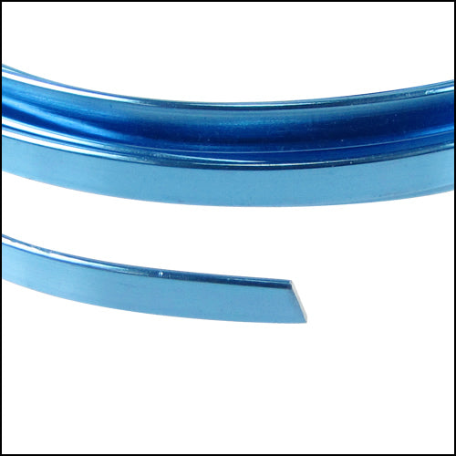 Flat aluminum wire 3mm BLUE - 2m COIL