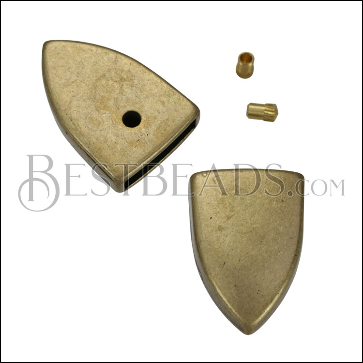 20mm Flat POINTED METAL TIP for Buckle ANT BRASS - 10 pcs