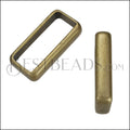 30mm Flat METAL LOOP for Buckle ANT BRASS - 10 pcs