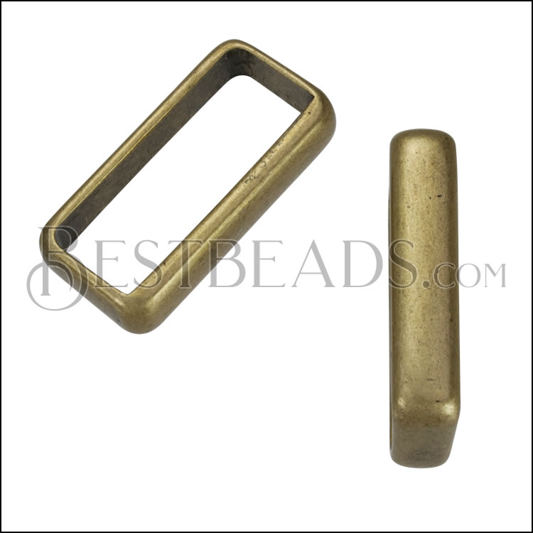 30mm Flat METAL LOOP for Buckle ANT BRASS - 10 pcs