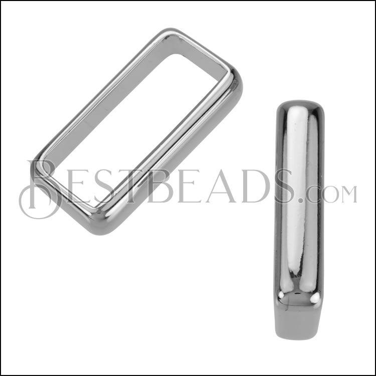 30mm Flat METAL LOOP for Buckle RHODIUM - 10 pcs