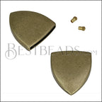 30mm Flat POINTED METAL TIP for Buckle ANT BRASS - 10 pcs