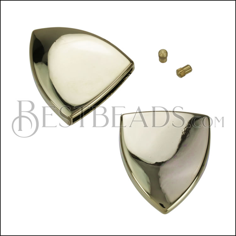 30mm Flat POINTED METAL TIP for Buckle OLD GOLD - 10 pcs