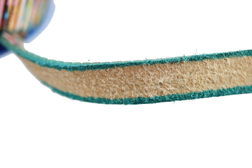 10mm flat EURO PRINTED leather MULTI SHIMMER - meter