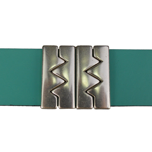 30mm flat JOINING ZIGZAGS slider ANTIQUE SILVER - 10 pcs