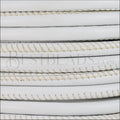 8mm round STITCHED PREMIER leather WHITE - 1 meter