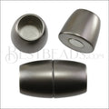 15mm round ACRYLIC magnet MATTE GUNMETAL - 5 clasps