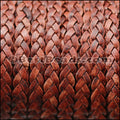 5mm Flat Indian Braided Leather NAT RED BROWN - 10 Meter BLACK Spool