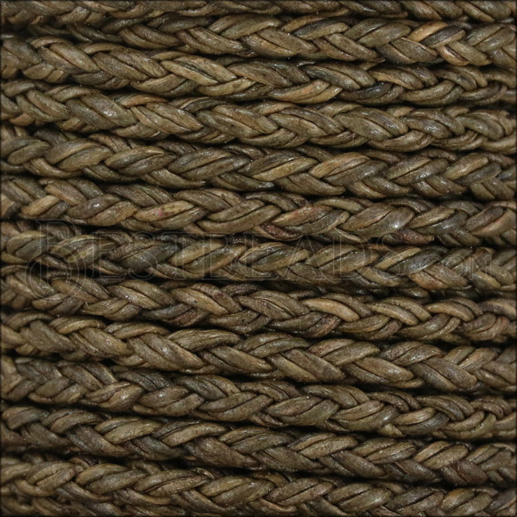 4mm Round Indian Braided Bolo NAT TAUPE - 10m Spool