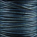 1.5mm round Indian leather - blue natural dye - 25m SPOOL