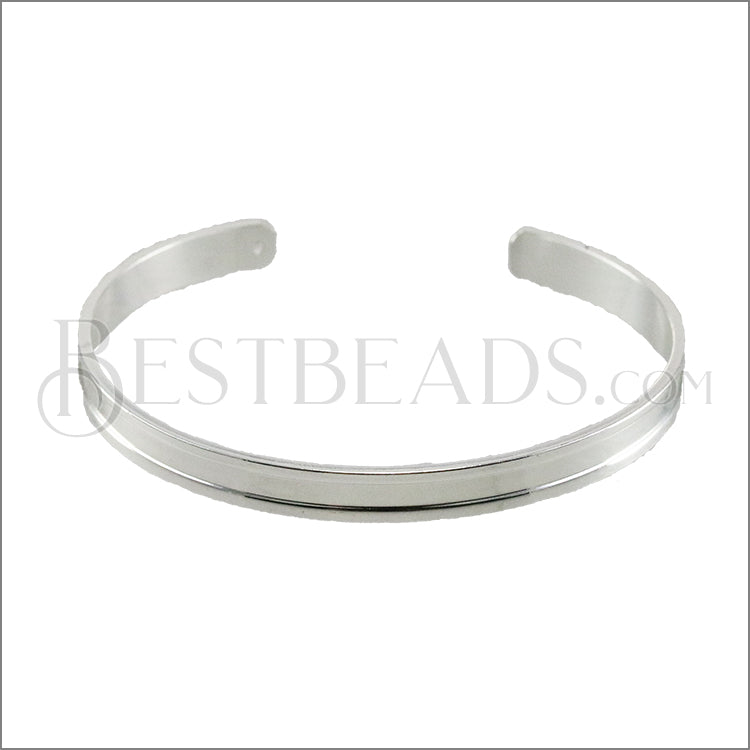 3mm Flat GLUE - IN CUFF Silver - 2 pcs