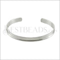 3mm Flat GLUE - IN CUFF Silver - 2 pcs