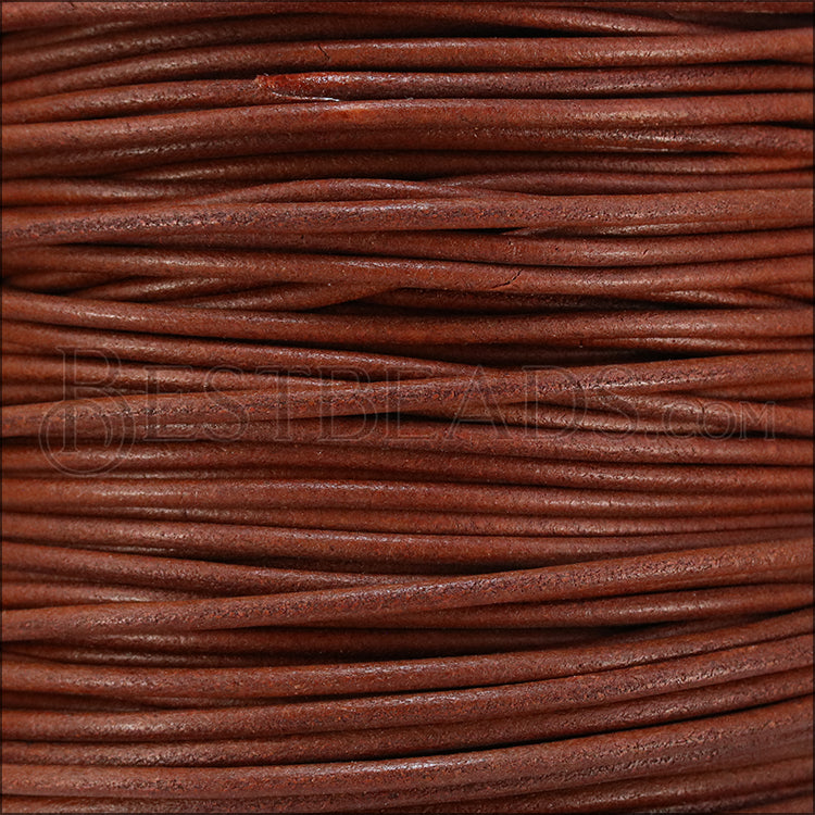3mm round Euro leather WHISKEY - 25m SPOOL