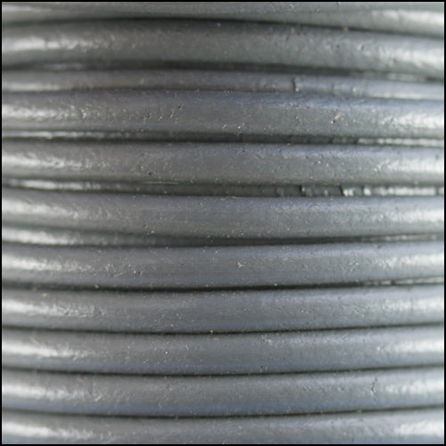 4mm round Euro leather DARK GREY - meter