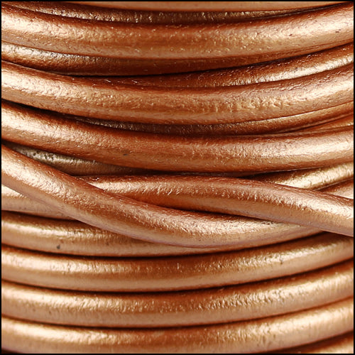5mm round Euro leather METALLIC BRONZE - meter