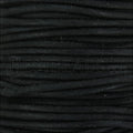 3mm round SUEDE Euro leather BLACK - meter